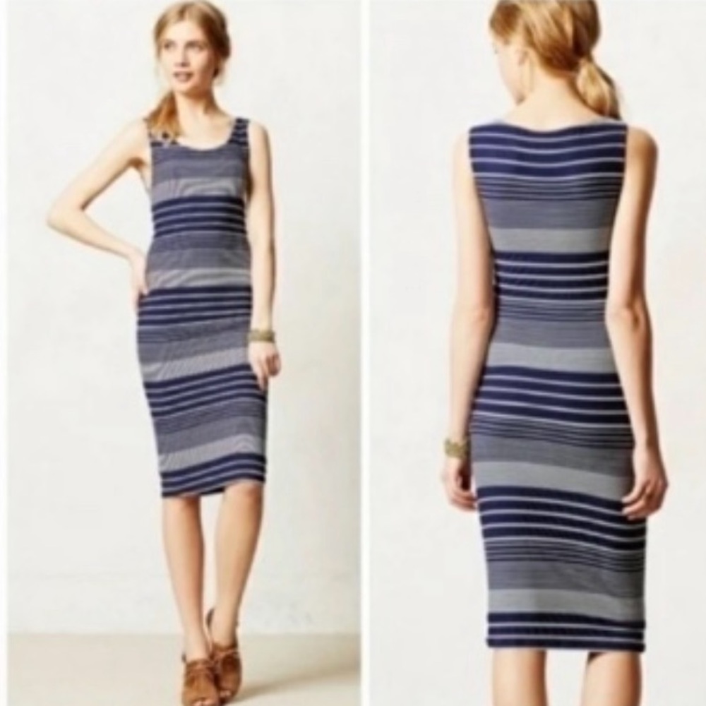 Aiko made in Puru beautiful high end luxury brand midi sleeveless stretchy dress